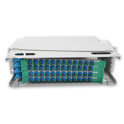 プラスチックの光ファイバースプライスケーブル ODF 48ポートフルロードトレイとSC/UPCアダプター