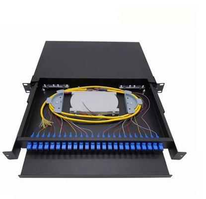 冷式ロールプレート1U 24ポートSC SX FTTH光ファイバーパッチパネル 19インチロックマウント