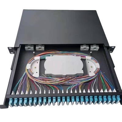 冷式ロールプレート1U 24ポートSC SX FTTH光ファイバーパッチパネル 19インチロックマウント