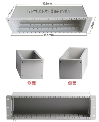 1x2 1x4 1x8 16 スロット 光ファイバー PLC LGX スプリッター シャーシ 3U 19 &quot;ラックマウント