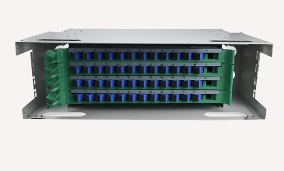 プラスチックの光ファイバースプライスケーブル ODF 48ポートフルロードトレイとSC/UPCアダプター