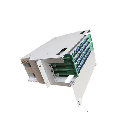 プラスチックの光ファイバースプライスケーブル ODF 48ポートフルロードトレイとSC/UPCアダプター