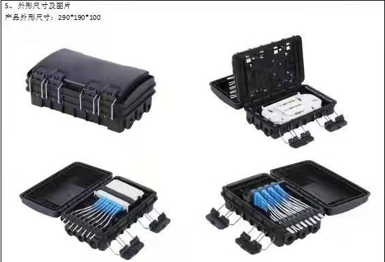 FTTX ポール 16 コア ファイバー オプティック スプライス 閉じる/配送 ナップボックス 黒