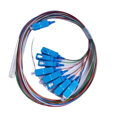 出口 0.9mm LSZH 光ファイバーピグテイル 12コード 1.5 2.0 3.0 挿入損失 ≤0.3dB 3