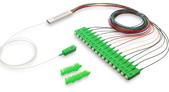 FTTH マイクロ鋼管型 1x16 SC APC ファイバーオプティック PLC スプリッター