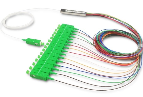 FTTH マイクロ鋼管型 1x16 SC APC ファイバーオプティック PLC スプリッター
